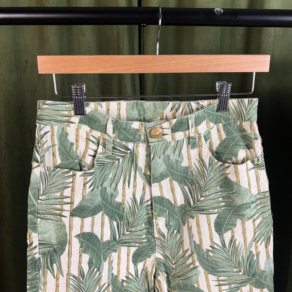 Show Me Your Mumu Cropped Hawn Trouser Bamboo Palm Pattern Size 29 - Picture 2 of 6